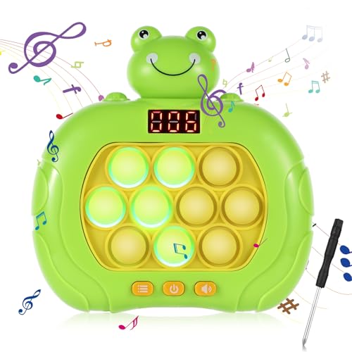 Schnelles Push-Spiel mit Bildschirm, Zappelspielzeug Elektrische Handheld Spiel mit 6 Spielmodi Dekompressionsspielzeug mit Schraubendreher für Geburtstagsgeschenk Partygeschenk (Grüner Frosch) von BOXOB