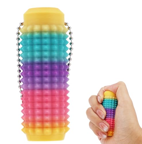 Spiky Grippie Stim Schlüsselanhänger, Fidget Schlüsselanhänger Schmerzstimulations Fidget Spielzeug Stacheliges Sensorisches Spielzeug, zur Entspannung und Konzentration (Mehrfarbig) von BOXOB