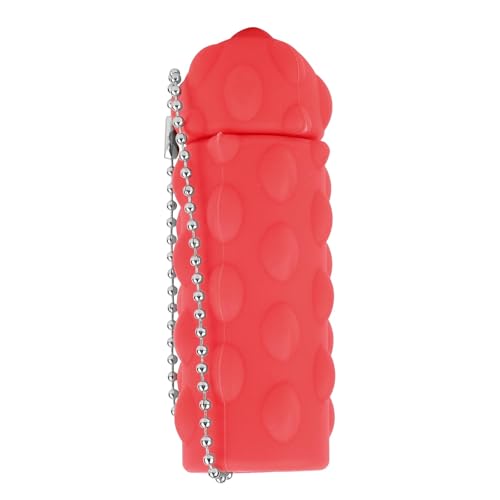 Spiky Pain Fidget Schlüsselanhänger, Sensorisches Stimulationsspielzeug für Erwachsene Tragbar Angstlinderungs-Fidget Neuheit Grippie-Schlüsselring-Spielzeug für Zuhause Büro Reisen (Rot) von BOXOB