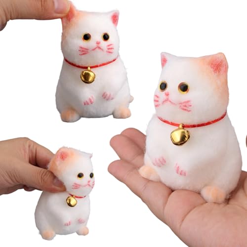 Weiches Katzen Quetsch Spielzeug für Kinder und Erwachsene, Taba Squishy Süß Glockenkatze Quetsch Spielzeug Antistress Kawaii Fidget Geschenk für Entspannung und Spaß von BOXOB