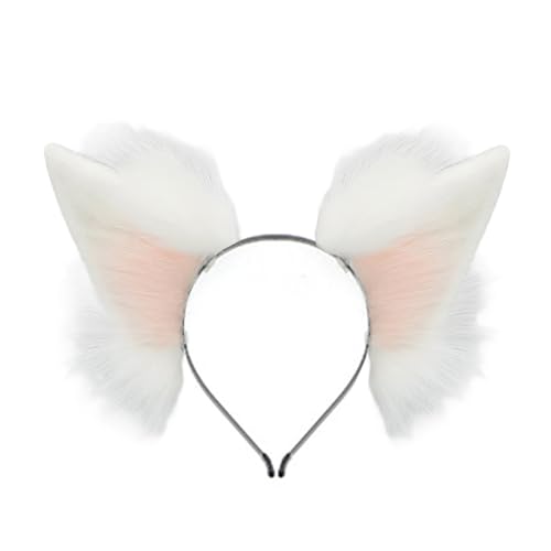 BOYANDM Fuchs Kostüm Kunstpelze Füchse Wolf Ohren Stirnband Tierschwanz Halloween Weihnachten Cosplay Party Kostüm Zubehör Geschenke Halloween Cosplay von BOYANDM