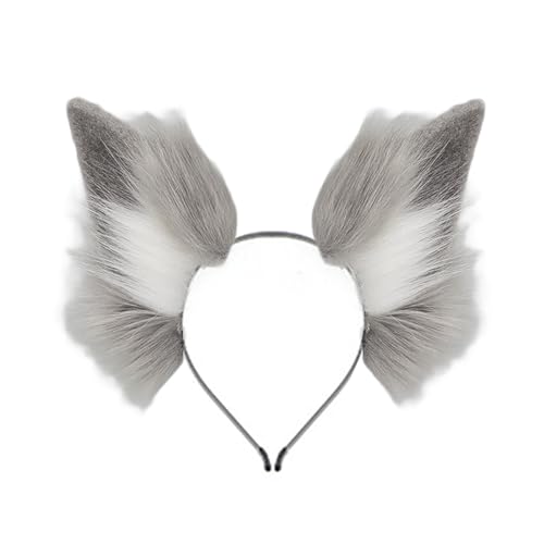BOYANDM Fuchs Kostüm Kunstpelze Füchse Wolf Ohren Stirnband Tierschwanz Halloween Weihnachten Cosplay Party Kostüm Zubehör Geschenke Halloween Cosplay von BOYANDM