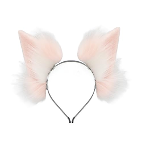 BOYANDM Füchse Katzen Ohren Haare Kopfbedeckung Kunstpelze Schwanz Anime Halloween Cosplay Kostüm Katzen Ohrstirnband Foxes Kostüm von BOYANDM