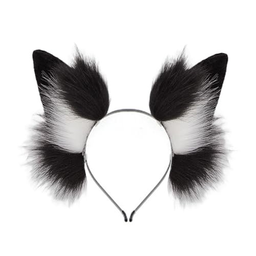 BOYANDM Füchse Katzen Ohren Haare Kopfbedeckung Kunstpelze Schwanz Anime Halloween Cosplay Kostüm Katzen Ohrstirnband Foxes Kostüm von BOYANDM