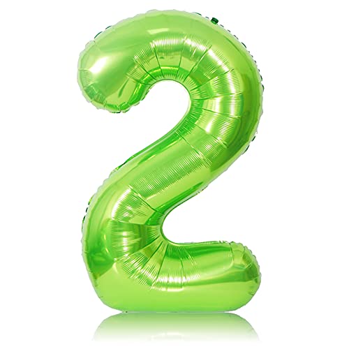 40 inch Luftballon 2. Geburtstag,2.Geburtstag Dekoration,Geburtstagsdeko Junge 2 Jahr,Geburtstag 2 Jahr Deko,Grün Deko zum Geburtstag für Kinder, Junge, Mädchen von BOYATONG