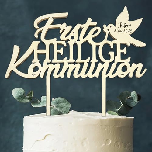 Erstkommunion Tortendeko, Erste Heilige Kommunion Cake Topper Holz, Kommunion Deko Junge Mädchen Gastgeschenke,Erstkommunion Geschenke Junge Mädchen, Kommunionsgeschenke Erstkommunion Tortendeko, Erste Heilige Kommunion Cake Topper Holz, Kommunion Deko Junge Mädchen Gastgeschenke,Erstkommunion Geschenke Junge Mädchen, Kommunionsgeschenke von BOYATONG