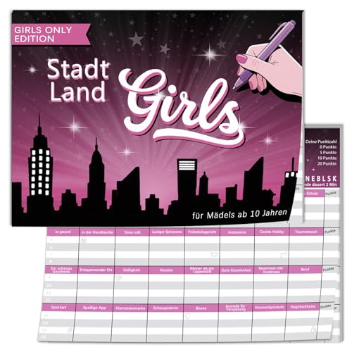 Stadt Land Girl, Als Geschenk für Coole Teenager Mädchen ab 10 11 12 13 14 Jahre, Quiz Spiel zum Mädelsabend, Geschenkideen für 10-14 Geburtstag, Junior Kartenspiel, 50 Blatt Din-A4 Stadt Land Girl, Als Geschenk für Coole Teenager Mädchen ab 10 11 12 13 14 Jahre, Quiz Spiel zum Mädelsabend, Geschenkideen für 10-14 Geburtstag, Junior Kartenspiel, 50 Blatt Din-A4 von BOYATONG