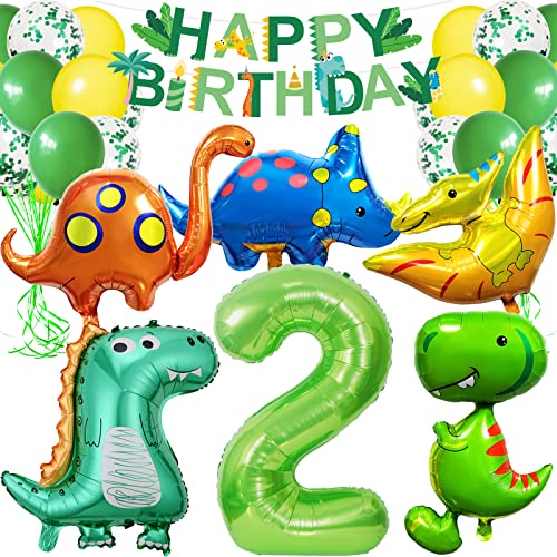 Dino 2. Geburtstag Dekoration - Luftballon, Dschungel Dekoration für Jungen von BOYATONG