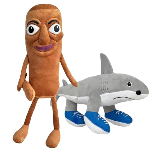 BOYIFEIJIE 2PCS Tung Tung Tung Sahur Plush, Tralalero Tralala Plüschfigur Italian Brainrot Kuscheltier,Lustiges Figuren PlüSchtier,Plüschtiere für Kinder und Erwachsene von BOYIFEIJIE