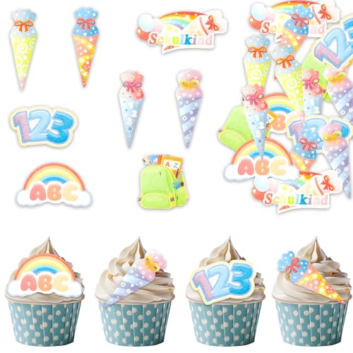 48 Stück Einschulung Tortendeko-deko einschulung torte–Cupcake Topper für Kuchen,Eis & Desserts–Perfekt für Schulanfang,Kindergartenparty & Einschulungsfeiern 48 Stück Einschulung Tortendeko-deko einschulung torte–Cupcake Topper für Kuchen,Eis & Desserts–Perfekt für Schulanfang,Kindergartenparty & Einschulungsfeiern von BOZILY