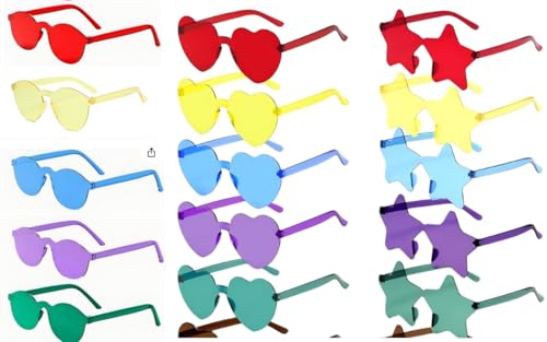 BOZILY 15pcs Party Sonnenbrillen Set, Stern Herz Sonnenbrille, Kreise Sonnenbrillen, Lustige Partybrillen für Fasching, Karneval, Geburtstagsparty, Party Zubehör für Kinder und Erwachsene BOZILY 15pcs Party Sonnenbrillen Set, Stern Herz Sonnenbrille, Kreise Sonnenbrillen, Lustige Partybrillen für Fasching, Karneval, Geburtstagsparty, Party Zubehör für Kinder und Erwachsene von BOZILY