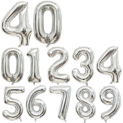 10 Stück Aluminiumfolie Zahlenballons 40 Zoll Party Geburtstag Urlaub Dekoration Zubehör von BPILOT