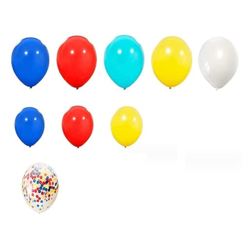 107-teiliges Set mit roten und blauen runden Latexballons für Partys und Feiertage, Dekorationszubehör von BPILOT