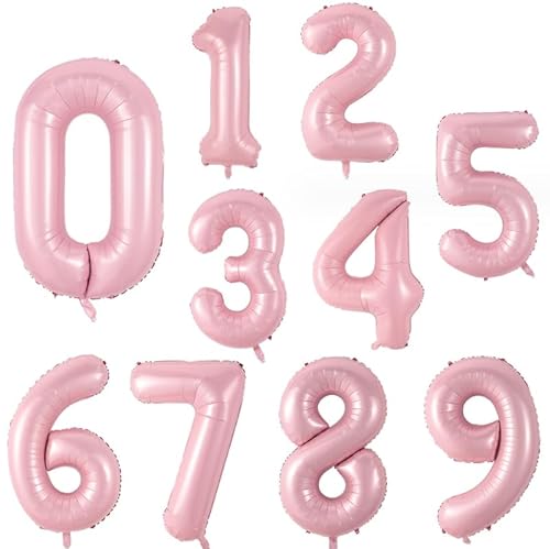 Luftballons Rosa Digitales Aluminiumfolien-Ballon-Set Party-Feiertags-Dekorationszubehör 0–9 von BPILOT