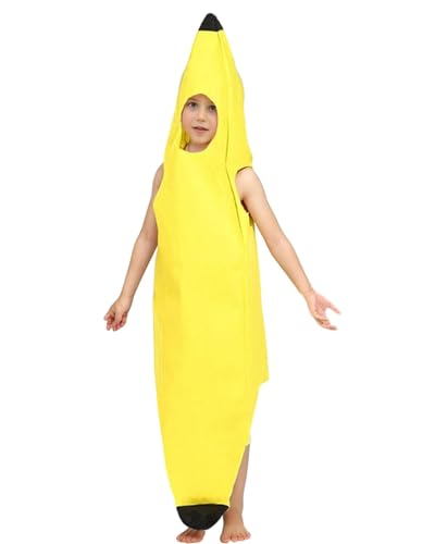 BPTRKOM 1 Stück Bananen-Kostüm - 3D-Fruchtverkleidung mit Belüftungsnetz - Für Karneval/Halloween/Weihnachtsfeiern - Bananenblatt-Kopfbedeckung(Kinderausgabe) von BPTRKOM