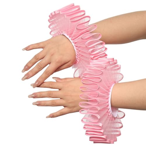 BPURB 2 Stück Renaissance Tudor Elisabethan Rüschen Handgelenksmanschetten Clown Handmanschette Armbänder Viktorianisch Kostüm Fancy Dress Zubehör für Halloween Karneval BPURB 2 Stück Renaissance Tudor Elisabethan Rüschen Handgelenksmanschetten Clown Handmanschette Armbänder Viktorianisch Kostüm Fancy Dress Zubehör für Halloween Karneval von BPURB