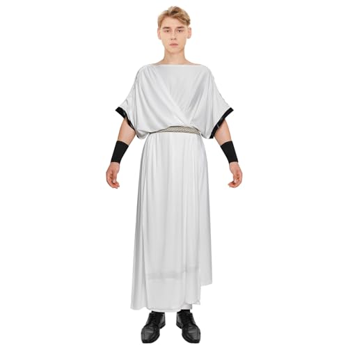 BPURB Antikes griechisches Herren-Kostüm römischer Toga-Kostüm, griechischer Gott, Kostüm für Halloween-Party von BPURB