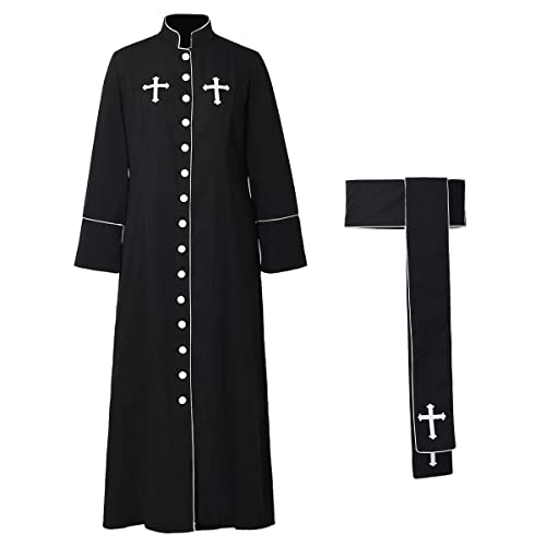 BPURB Damen Römischer Altar Servers Mess Cassock Robe mit Gürtel Priester Prediger Kanzel Liturgische Gewänder Kirche Uniform Soutane Robe BPURB Damen Römischer Altar Servers Mess Cassock Robe mit Gürtel Priester Prediger Kanzel Liturgische Gewänder Kirche Uniform Soutane Robe von BPURB