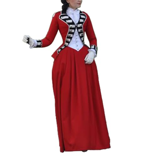 BPURB Elegantes Mittelalterliches Reitkostüm für Damen Viktorianischer Reitrock Kostüm (Falscher Kragen, Weste, Jacke, Rock) von BPURB