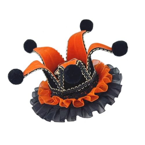 BPURB Frauen Lolita Zirkus Clown Hut Narren Mini Zylinder Hut Halloween Kostüm Stirnband für Karneval Cosplay Party BPURB Frauen Lolita Zirkus Clown Hut Narren Mini Zylinder Hut Halloween Kostüm Stirnband für Karneval Cosplay Party von BPURB