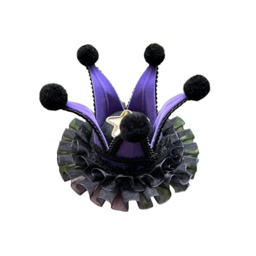 BPURB Frauen Lolita Zirkus Clown Hut Narren Mini Zylinder Hut Halloween Kostüm Stirnband für Karneval Cosplay Party von BPURB