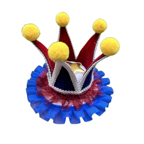 BPURB Frauen Lolita Zirkus Clown Hut Narren Mini Zylinder Hut Halloween Kostüm Stirnband für Karneval Cosplay Party von BPURB