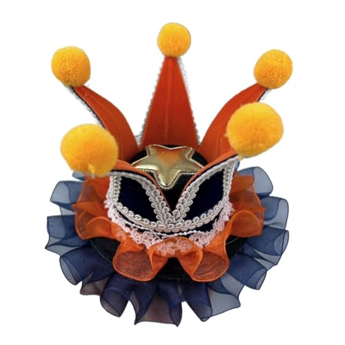 BPURB Frauen Lolita Zirkus Clown Hut Narren Mini Zylinder Hut Halloween Kostüm Stirnband für Karneval Cosplay Party BPURB Frauen Lolita Zirkus Clown Hut Narren Mini Zylinder Hut Halloween Kostüm Stirnband für Karneval Cosplay Party von BPURB