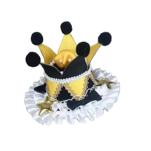 BPURB Frauen Zirkus Clown Narrenhut Lolita Krone Mini Zylinder Halloween Kostüm Stirnband Tiara für Karneval Cosplay Party von BPURB