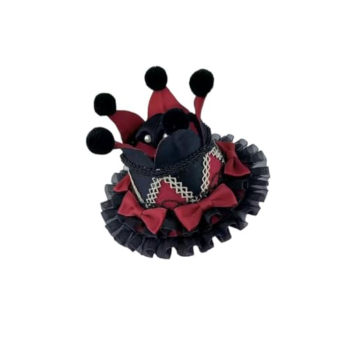 BPURB Frauen Zirkus Clown Narrenhut Lolita Krone Mini Zylinder Halloween Kostüm Stirnband Tiara für Karneval Cosplay Party BPURB Frauen Zirkus Clown Narrenhut Lolita Krone Mini Zylinder Halloween Kostüm Stirnband Tiara für Karneval Cosplay Party von BPURB