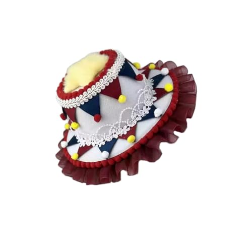 BPURB Frauen Zirkus Clown Narrenhut Lolita Krone Mini Zylinder Halloween Kostüm Stirnband Tiara für Karneval Cosplay Party BPURB Frauen Zirkus Clown Narrenhut Lolita Krone Mini Zylinder Halloween Kostüm Stirnband Tiara für Karneval Cosplay Party von BPURB
