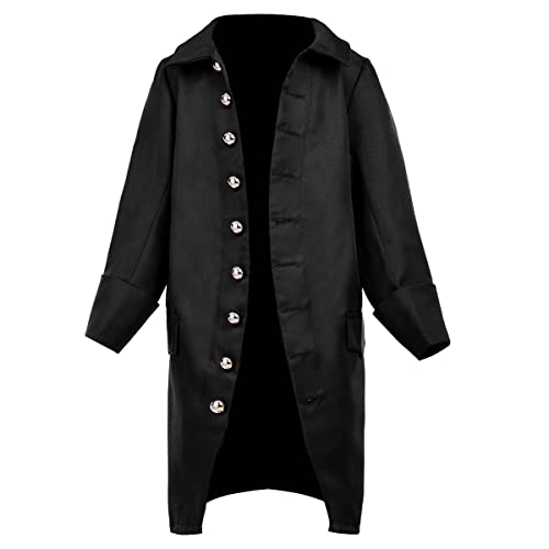 BPURB Jungen Gothic Mittelalter Frack Mantel Steampunk Viktorianischer Gehrock Koloniale Historische Jacke für Kinder von BPURB