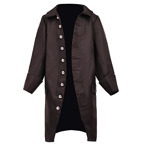 BPURB Jungen Gothic Mittelalter Frack Mantel Steampunk Viktorianischer Gehrock Koloniale Historische Jacke für Kinder von BPURB