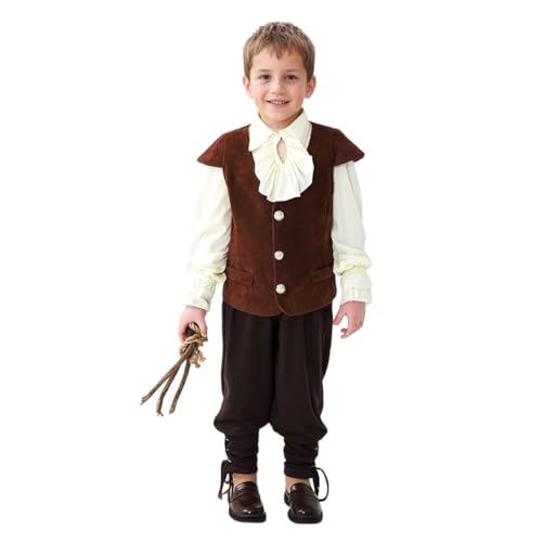 BPURB Jungen Kolonial Kostüm Kinder Vampire Renaissance Viktorianisch Rüschen Mittelalter Kostüm Piraten Ritter Halloween Kostüme BPURB Jungen Kolonial Kostüm Kinder Vampire Renaissance Viktorianisch Rüschen Mittelalter Kostüm Piraten Ritter Halloween Kostüme von BPURB
