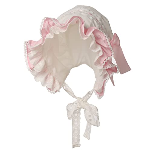 BPURB Mittelalter Damen Magd Mop Hut Kolonial Pilgrim Prarie weiße Haube Viktorianisch Kostüm Kopfbedeckung Baumwolle (Weiß-10) von BPURB