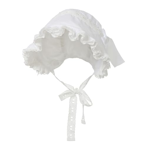 BPURB Mittelalter Damen Magd Mop Hut Kolonial Pilgrim Prarie weiße Haube Viktorianisch Kostüm Kopfbedeckung Baumwolle BPURB Mittelalter Damen Magd Mop Hut Kolonial Pilgrim Prarie weiße Haube Viktorianisch Kostüm Kopfbedeckung Baumwolle von BPURB