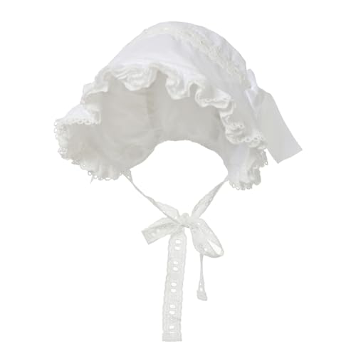 BPURB Mittelalter Damen Magd Mop Hut Kolonial Pilgrim Prarie weiße Haube Viktorianisch Kostüm Kopfbedeckung Baumwolle von BPURB