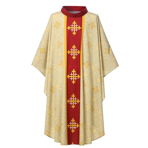 BPURB Priester Kostüm Herren Chasubles Vestment für Kirche Messe Gewänder Robe Halloween Cosplay BPURB Priester Kostüm Herren Chasubles Vestment für Kirche Messe Gewänder Robe Halloween Cosplay von BPURB