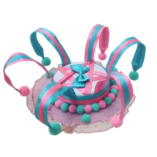 BPURB Zirkus Clown Hofnarrenhut Karneval Clown Stirnband für Halloween Karneval Cosplay Frauen Lolita Mini Zylinder Hut von BPURB