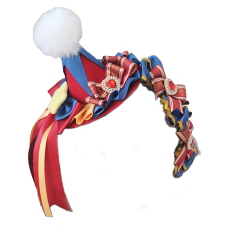 BPURB Zirkus Clown Hofnarrenhut Karneval Clown Stirnband für Halloween Karneval Cosplay Frauen Lolita Mini Zylinder Hut von BPURB