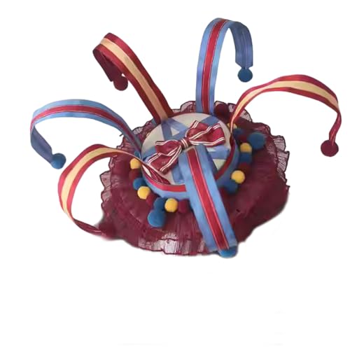 BPURB Zirkus Clown Hofnarrenhut Karneval Clown Stirnband für Halloween Karneval Cosplay Frauen Lolita Mini Zylinder Hut von BPURB