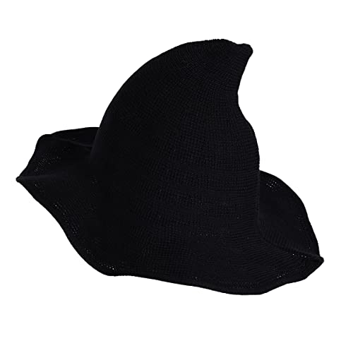 BPURB Damen Halloween Hexenhut Schwarz Zauberer Hut Strickmütze Fasching Party Maskerade Cosplay Kostüm Zubehör für Herren Kinder(Schwarz) BPURB Damen Halloween Hexenhut Schwarz Zauberer Hut Strickmütze Fasching Party Maskerade Cosplay Kostüm Zubehör für Herren Kinder(Schwarz) von BPURB
