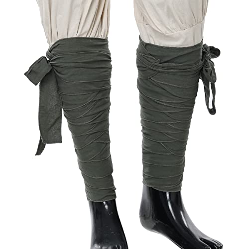 BPURB 2 Stück Mittelalterliche Wikinger Lange Puttees Beinbandagen Gürtel LARP Piraten Cosplay Kostüme(Länge:420cm/165.35inch) (Armeegrün) von BPURB