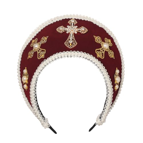 Tudor Queen Coronet Kapuzen Hut für Damen Anne Boleyn Hut Kopfbedeckung Elisabethanische Kopfbedeckung Französisches Königliches Stirnband für Cosplay Party Tudor Queen Coronet Kapuzen Hut für Damen Anne Boleyn Hut Kopfbedeckung Elisabethanische Kopfbedeckung Französisches Königliches Stirnband für Cosplay Party von BPURB