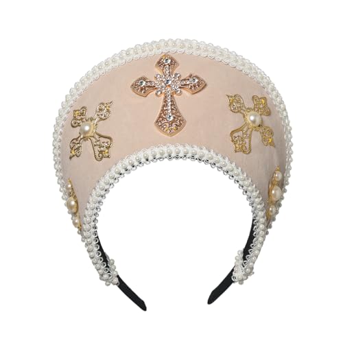 Tudor Queen Coronet Kapuzen Hut für Damen Anne Boleyn Hut Kopfbedeckung Elisabethanische Kopfbedeckung Französisches Königliches Stirnband für Cosplay Party von BPURB