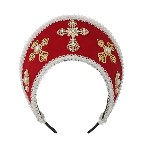 Tudor Queen Coronet Kapuzen Hut für Damen Anne Boleyn Hut Kopfbedeckung Elisabethanische Kopfbedeckung Französisches Königliches Stirnband für Cosplay Party von BPURB