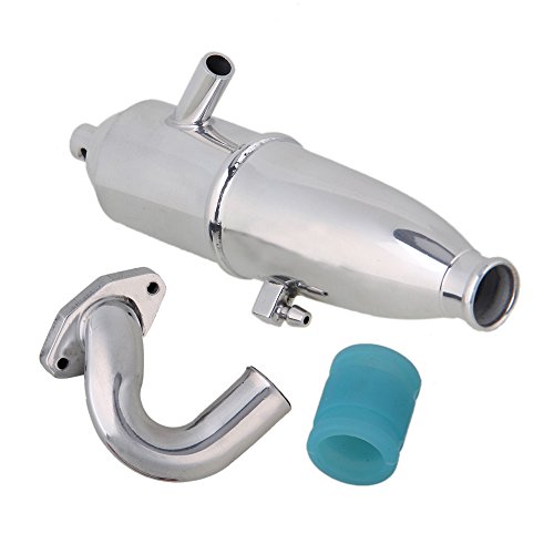 BQLZR Silber W10001 Aluminiumlegierung Upgrade Teile & Silber Header Krümmer Teile für ferngesteuertes Modellauto 1:10 Modellauto BQLZR Silber W10001 Aluminiumlegierung Upgrade Teile & Silber Header Krümmer Teile für ferngesteuertes Modellauto 1:10 Modellauto von BQLZR
