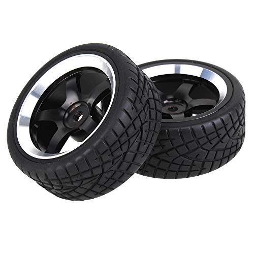 BQLZR Schwarz RC 1:10 On-road Rennwagen Fisch Muster Gummireifen mit Aluminiumlegierung 5 Speichen Felgen 4 Stück BQLZR Schwarz RC 1:10 On-road Rennwagen Fisch Muster Gummireifen mit Aluminiumlegierung 5 Speichen Felgen 4 Stück von BQLZR