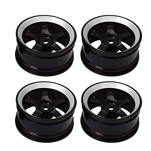 BQLZR Schwarz Upgrade Teile Aluminiumlegierung RC 1:10 On-Road Rennwagen 5-Speichen-Felgen 4er-Pack BQLZR Schwarz Upgrade Teile Aluminiumlegierung RC 1:10 On-Road Rennwagen 5-Speichen-Felgen 4er-Pack von BQLZR