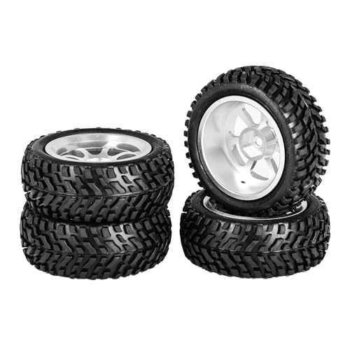 BQLZR Schwarze Gummireifen und Aluminiumfelge, 52 x 26 mm, RC1:10, für Straßenwagen, 4 Stück BQLZR Schwarze Gummireifen und Aluminiumfelge, 52 x 26 mm, RC1:10, für Straßenwagen, 4 Stück von BQLZR