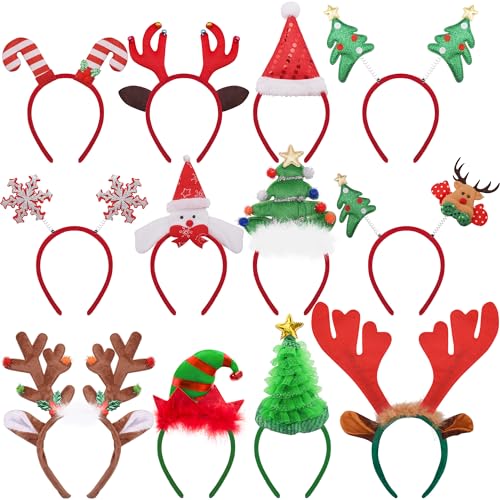BQTQ 12 Stück Weihnachten Haarreifen Weihnachten Stirnbänder Weihnachts Kopfschmuck Haarband Weihnachten Weihnachten Kopfbedeckung BQTQ 12 Stück Weihnachten Haarreifen Weihnachten Stirnbänder Weihnachts Kopfschmuck Haarband Weihnachten Weihnachten Kopfbedeckung von BQTQ